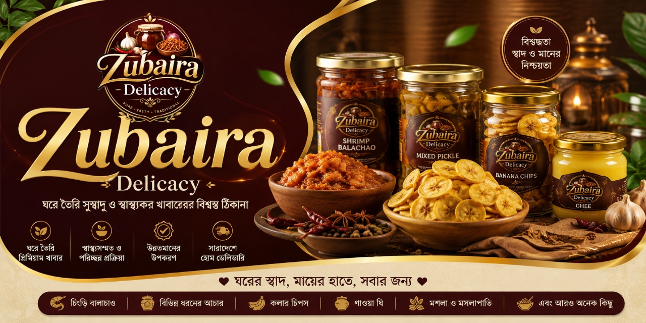 Zubaira Delicacy — ঘরে তৈরি প্রিমিয়াম খাবারের বিশ্বস্ত নাম