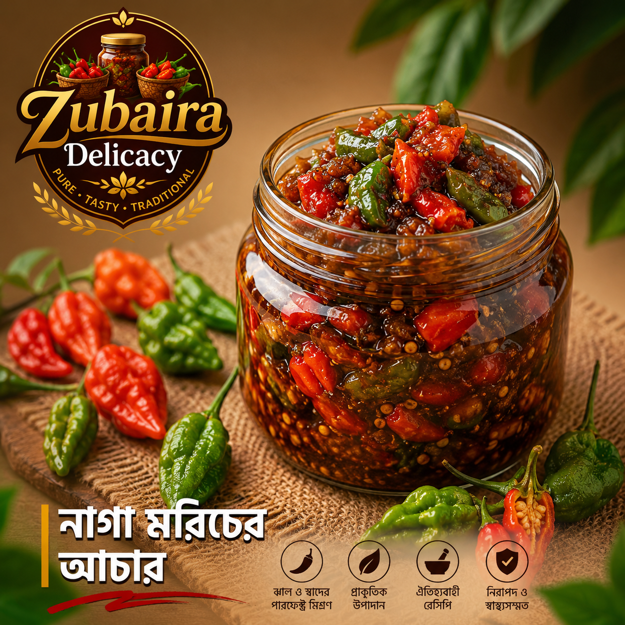 নাগা মরিচের আচার ৫০০ গ্রাম